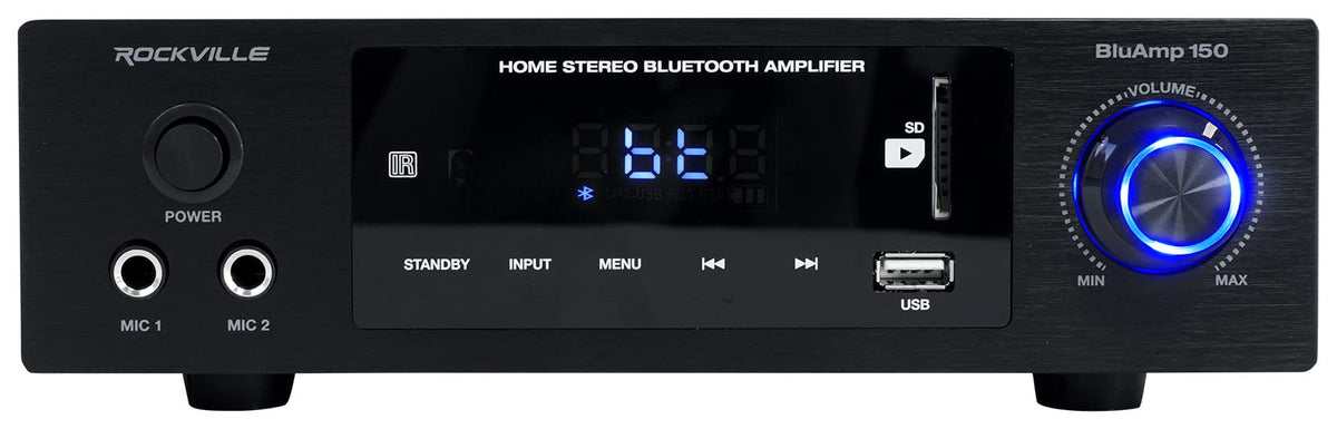 Rockville BLUAMP 150 back ports for speaker and accessory connections