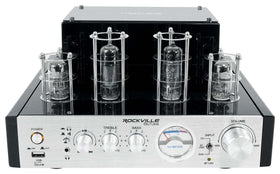Rockville BluTube front panel showcases classic warmth for home listening.