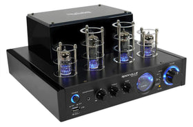Rockville BluTube LED front view with blue-lit tubes for premium ambiance