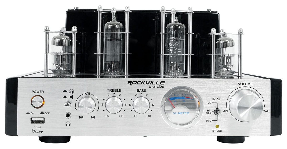 Rockville BluTube RCA and 3.5mm inputs support versatile source connections.