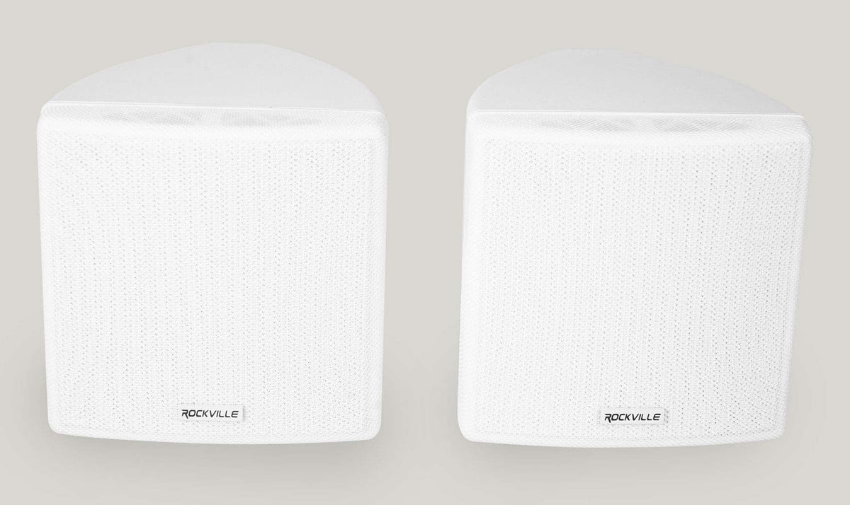 Rockville Cube White 3.5-inch woofer close-up highlights crisp highs.