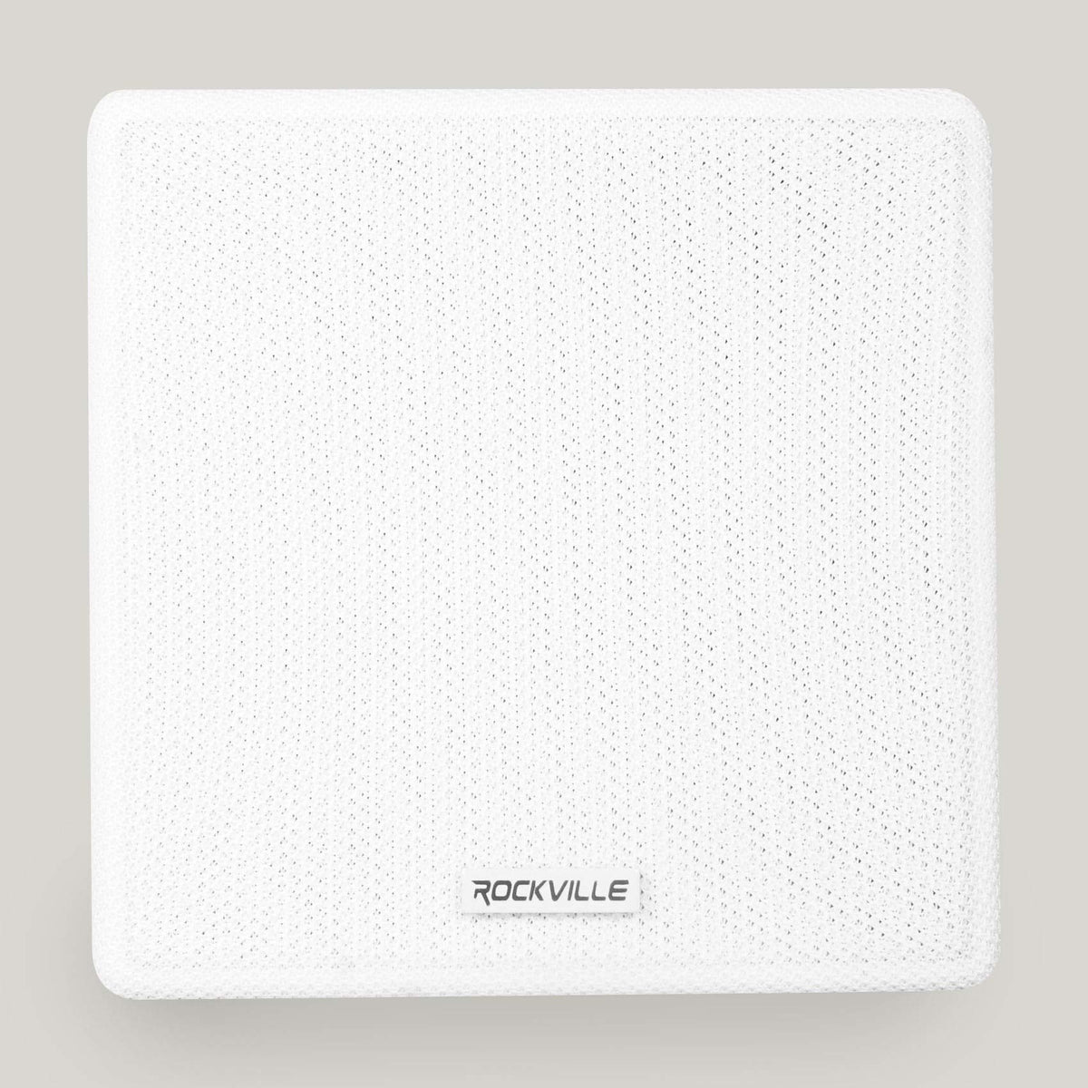 Rockville Cube White 360-degree bracket angled view enables flexible sound placement.