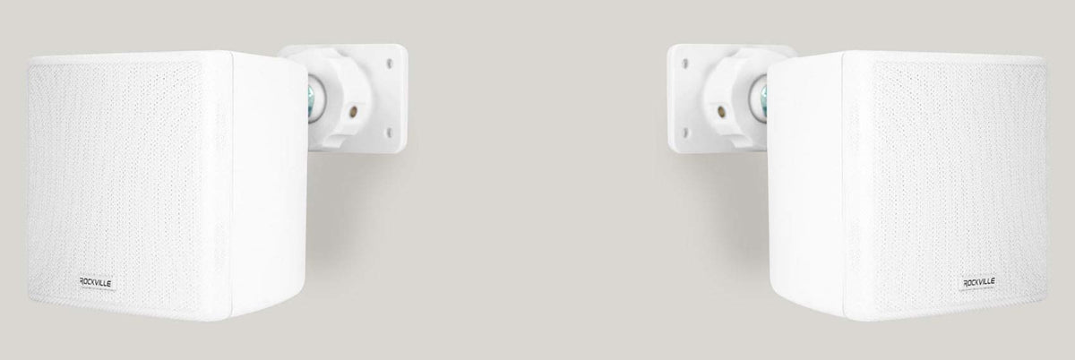 Rockville Cube White compact ABS cabinet wall mount demonstrates space-saving design.