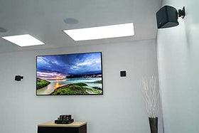 Rockville Cube White sleek white finish complements modern decor.