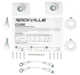 Rockville Cube White wall mount ready for quick setup in any room.