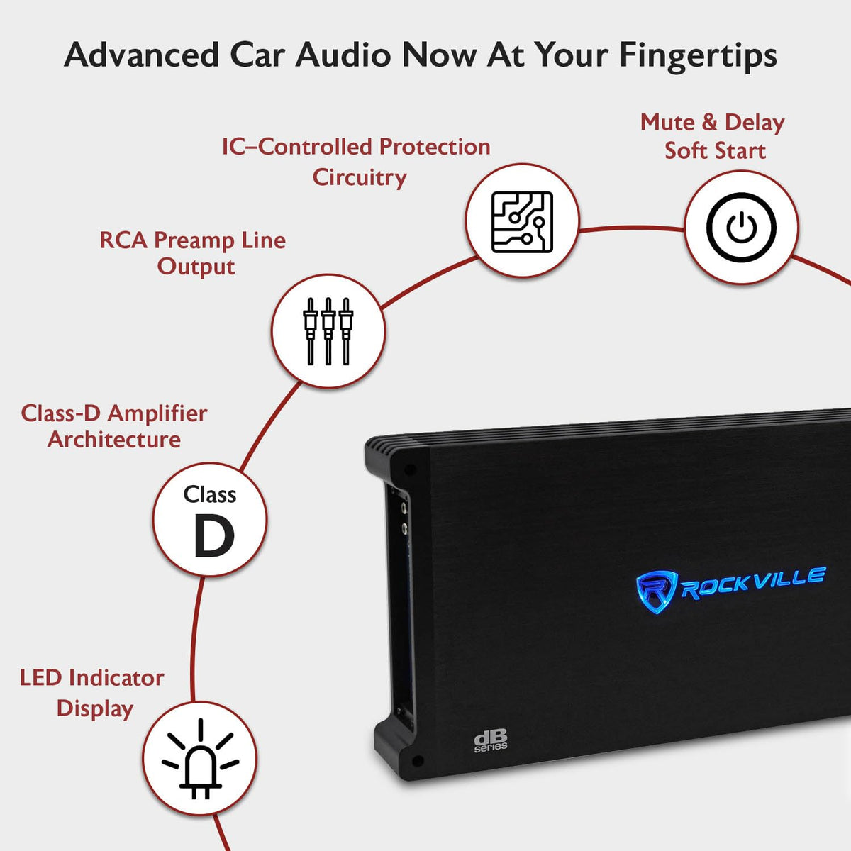 Rockville dB16 bass EQ knob for shaping low-end response