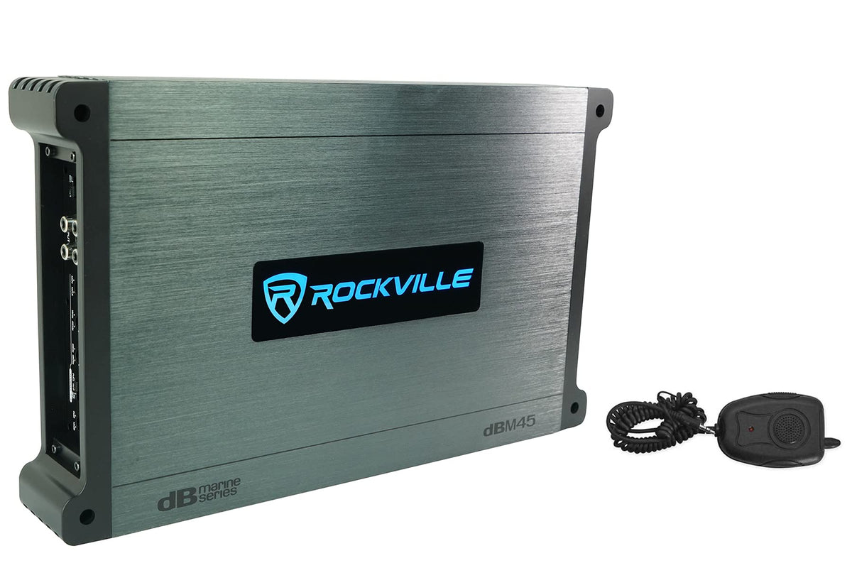 Rockville DBM45 top view shows rugged marine build for reliable power on deck.