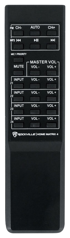 Mic controls on Rockville Home Matrix 4 with EQ, echo, delay, and priority