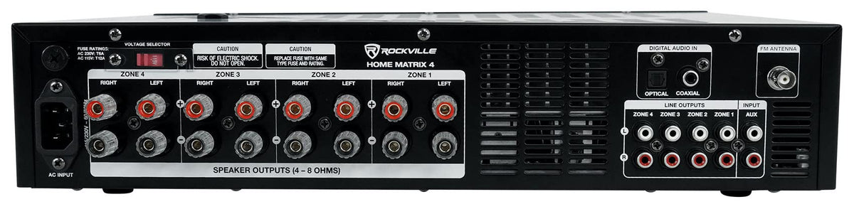 Rockville Home Matrix 4 zone control with individual volume and source settings
