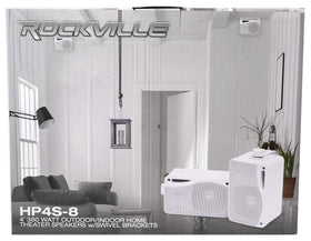 Rockville speaker with water splashes showing IPX44 weather resistance