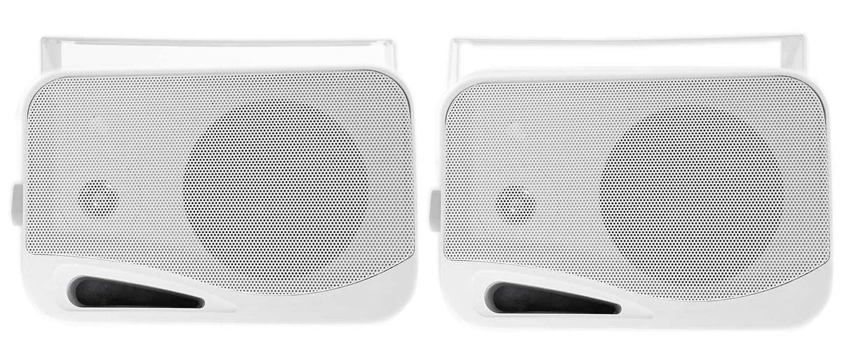 Rockville close-up of woofer and tweeter delivering crisp audio