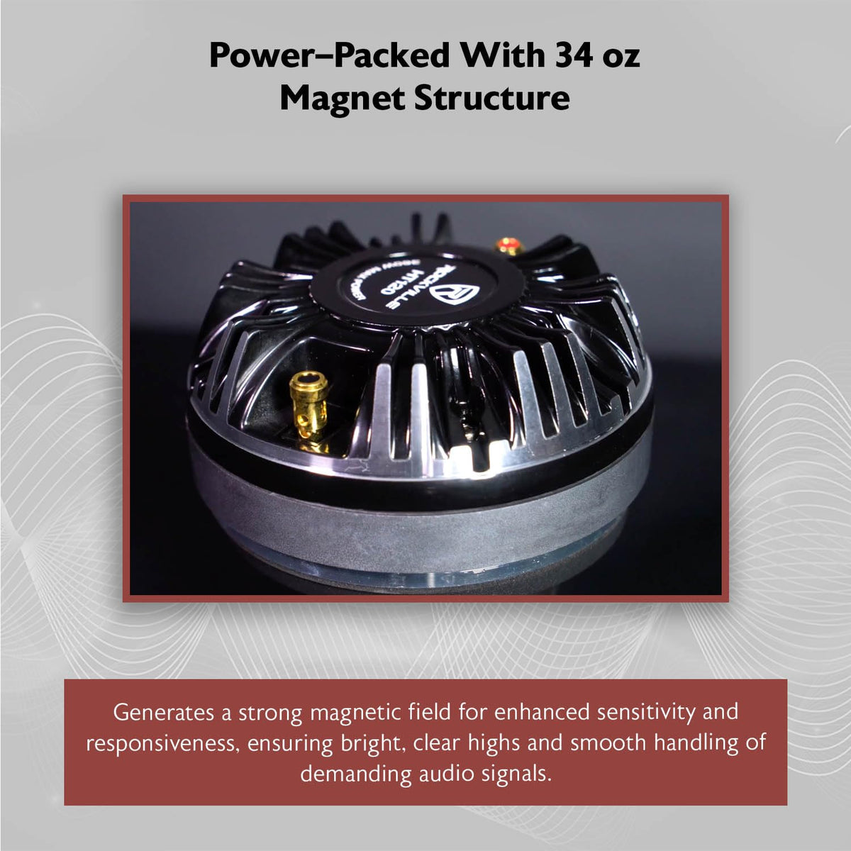 Rockville HT120 frequency range covers 800 Hz to 20 kHz for extended highs.
