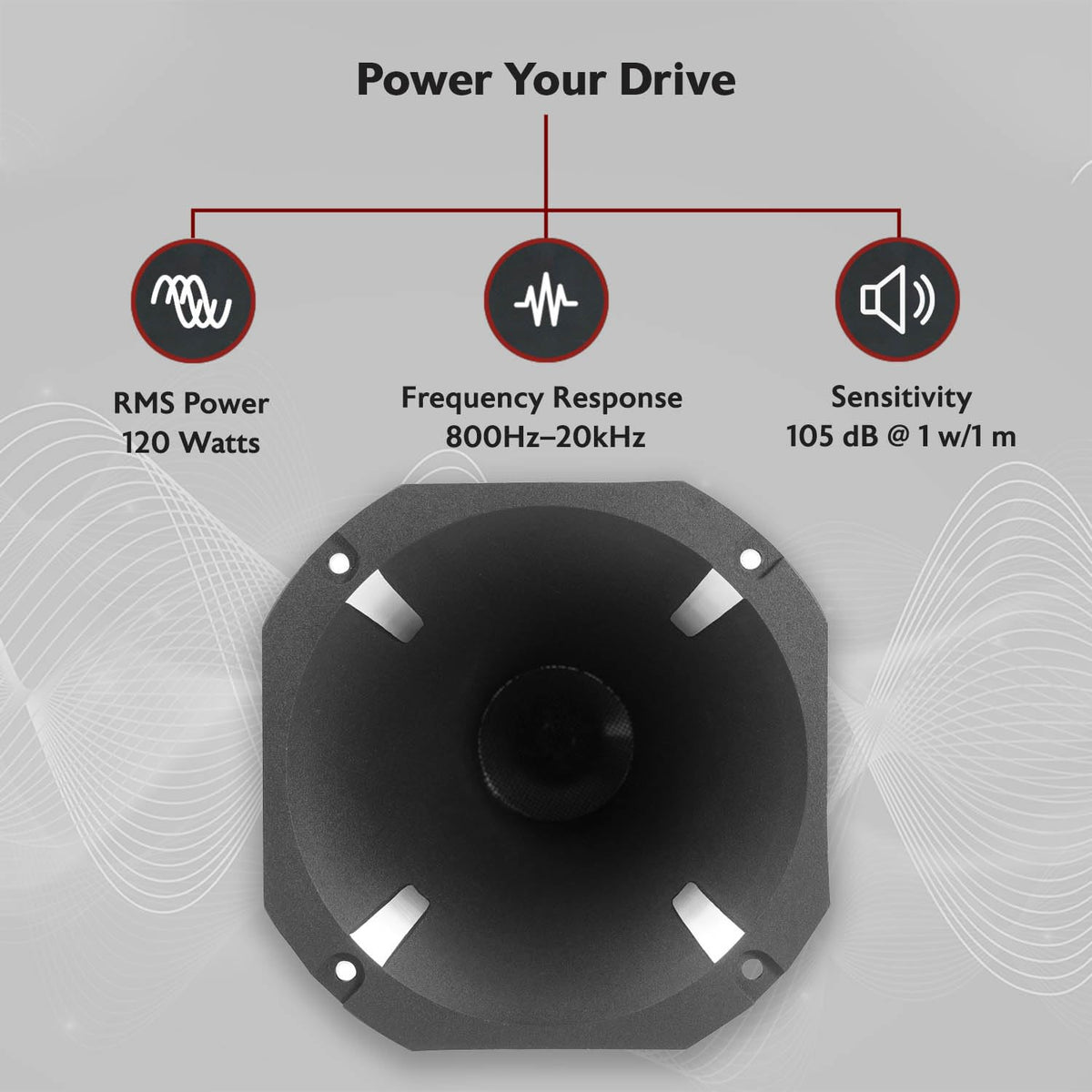Rockville HT120 titanium diaphragm enhances durability and high-frequency detail.