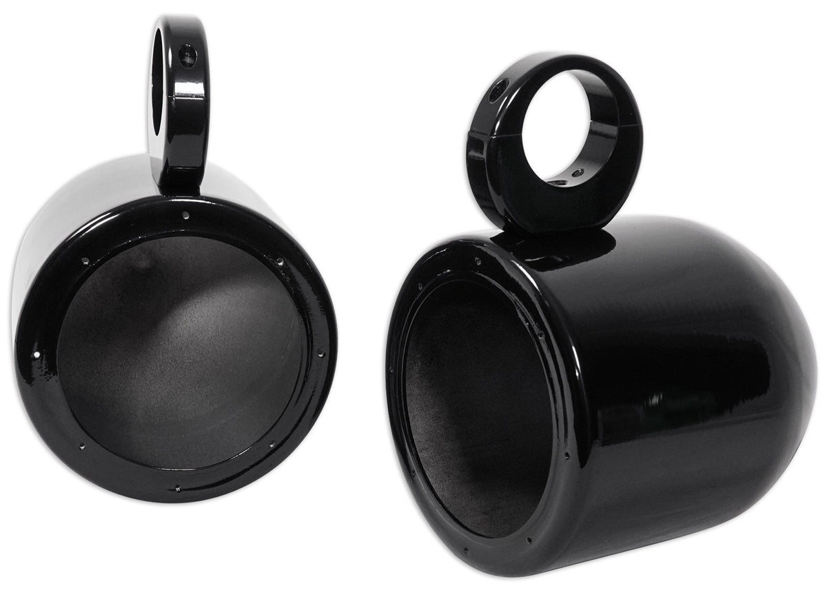 Rockville MAC65B 6.5 inch speaker enclosure side view, optimized airspace for clear sound on water.