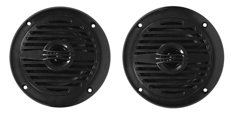 Rockville MS40B 4-inch marine speaker front view for on-board high-fidelity sound.