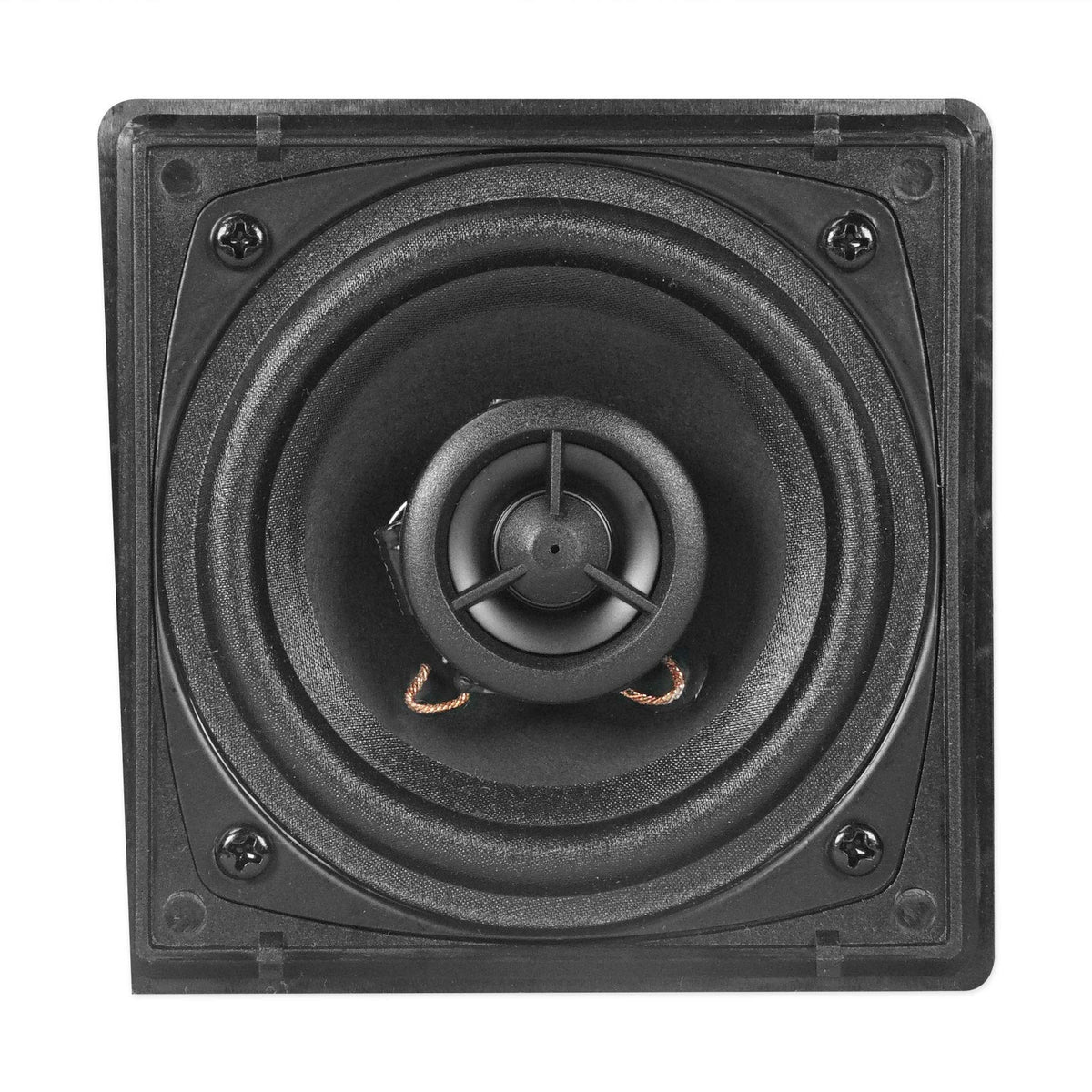 Rockville Pair Cube Black shielded grill protects components while blending with decor
