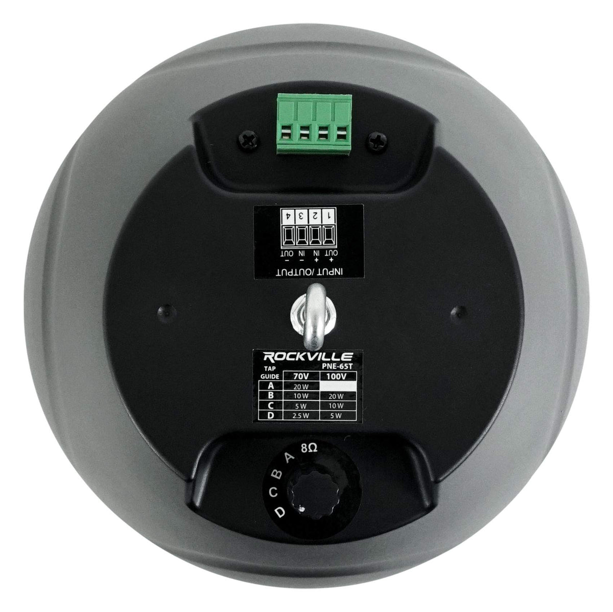 Rockville PEN-65T black enclosure emphasizing durable, unobtrusive design for busy venues.
