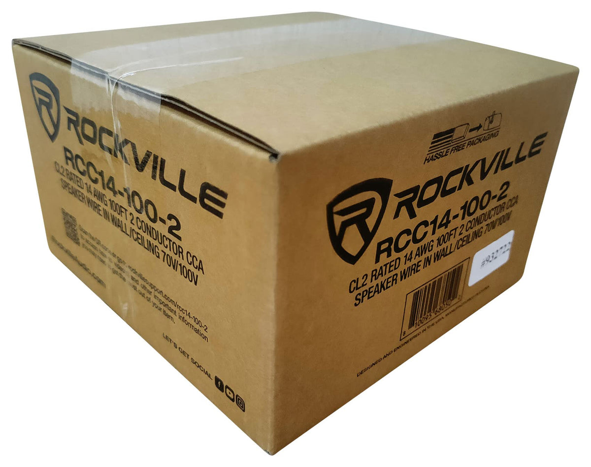 Rockville RCC14-100-2 flexible PVC jacket resists wear during installs.