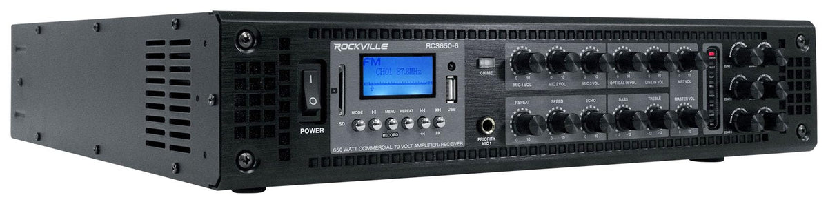 Rockville RCS650-6 back panel connections enable flexible wiring setups.