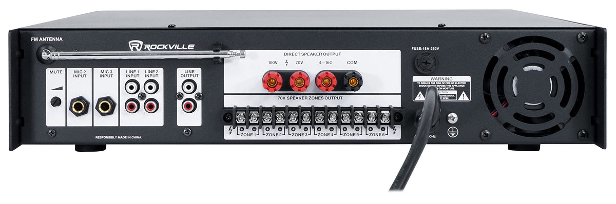 Rockville RCS650-6 six-zone dials for precise room audio control.