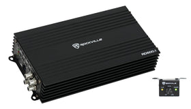 Rockville RD600.1 front view, compact mono amp for tight installs and clean bass