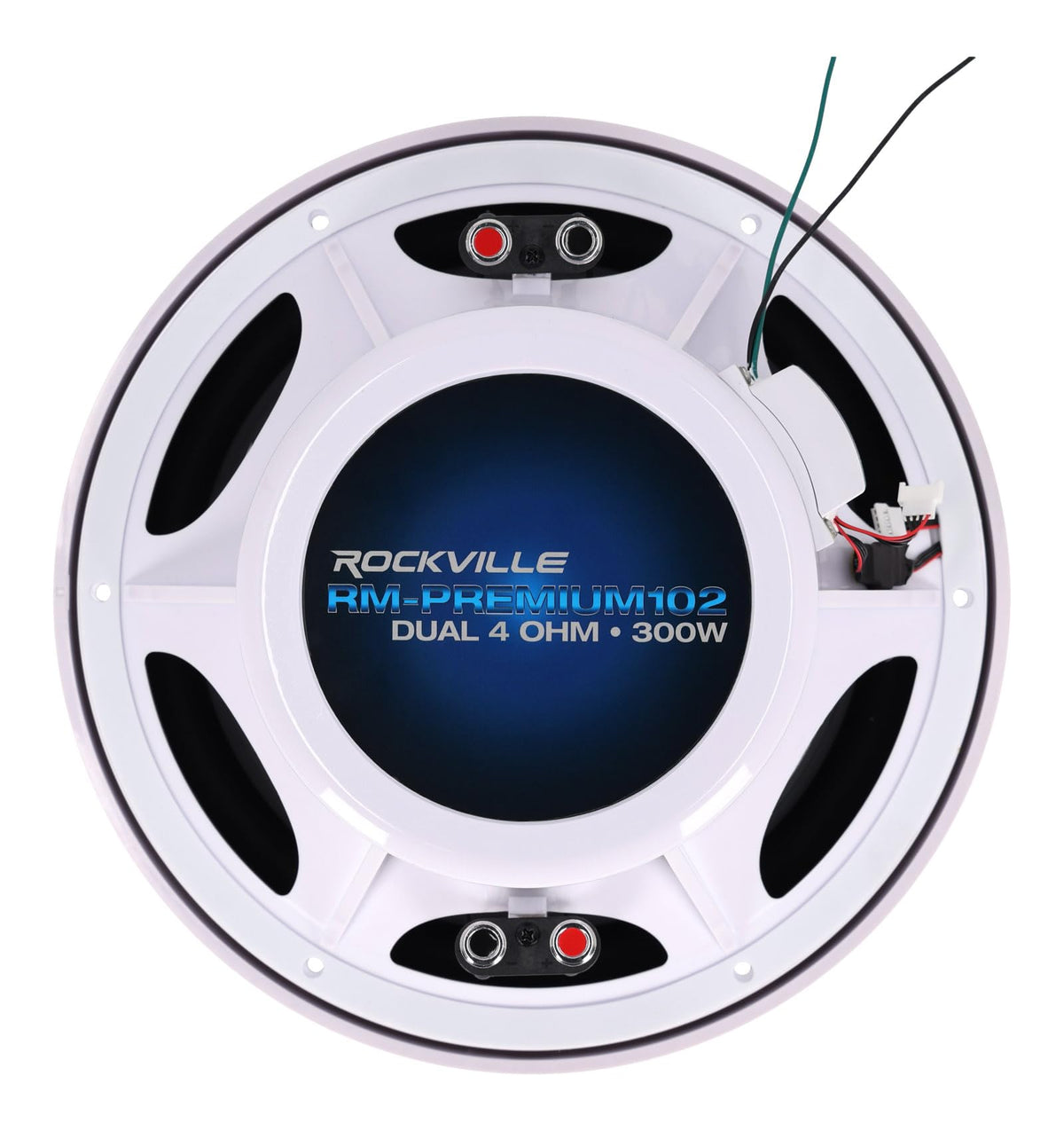Rockville RM-PREMIUM104 dual 4-ohm voice coils allow flexible marine wiring