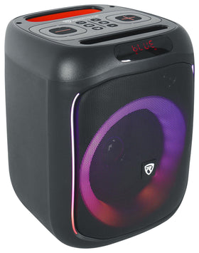 Rockville ROCKBOX PRO V2 front view showing rugged enclosure for outdoor parties