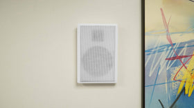 Front view of RockSlim 5.25-inch speaker showing woofer and tweeter.