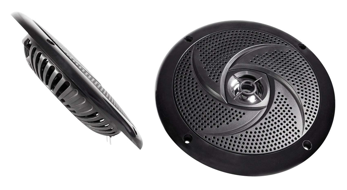 Rockville RSM65B front view showing speaker grille and improved sound projection