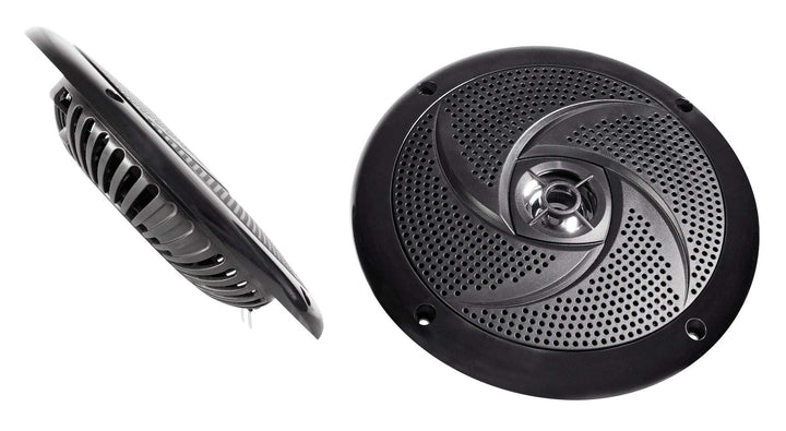 Rockville RSM65B front view showing speaker grille and improved sound projection