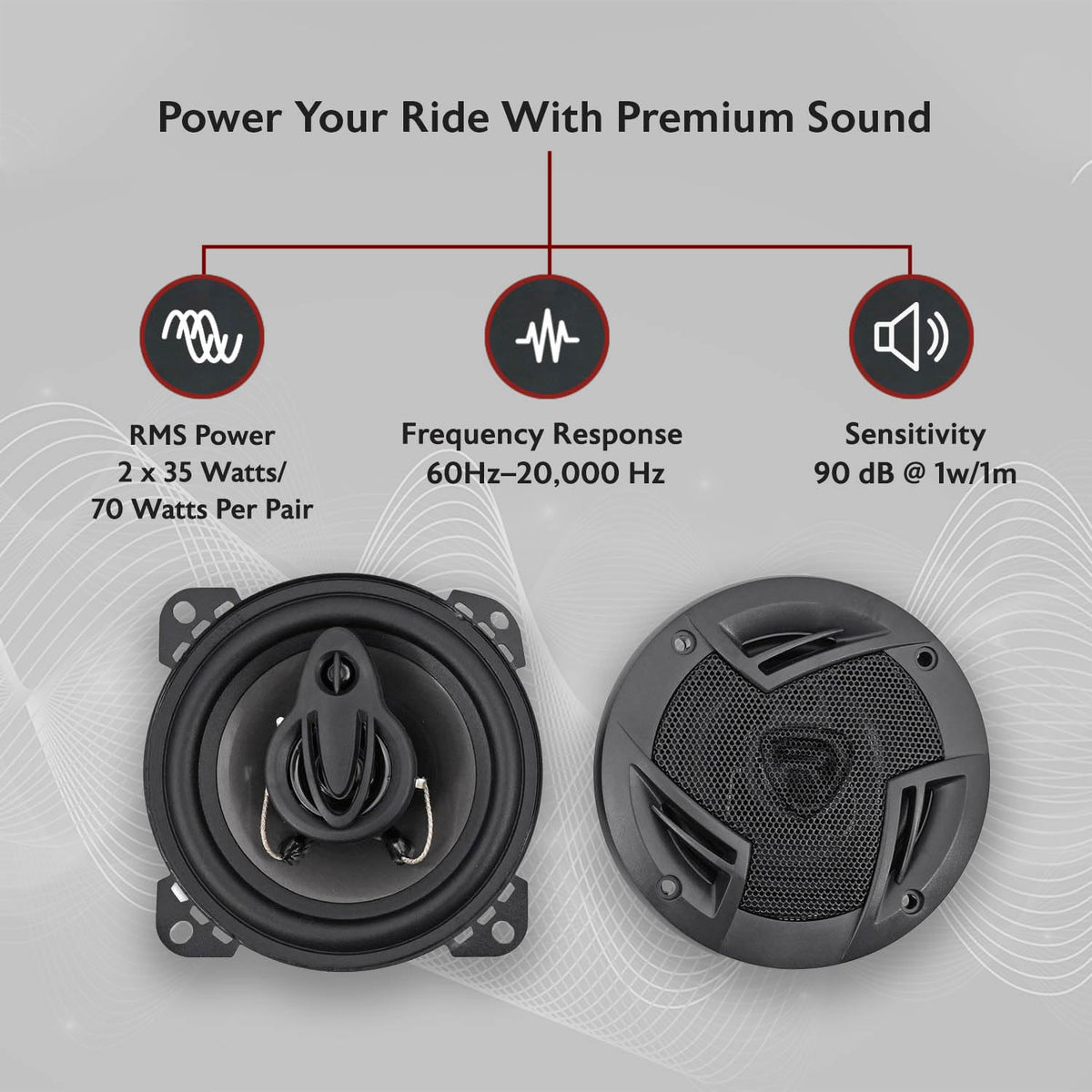 Rockville RV4.3A dome tweeter close up highlights crisp high end detail.