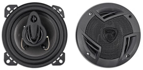 Rockville RV4.3A woofer view shows a polypropylene cone for deep, controlled bass.