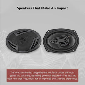 Rockville RV69.2C 6x9 butyl surround close-up illustrates durable, distortion-free movement.