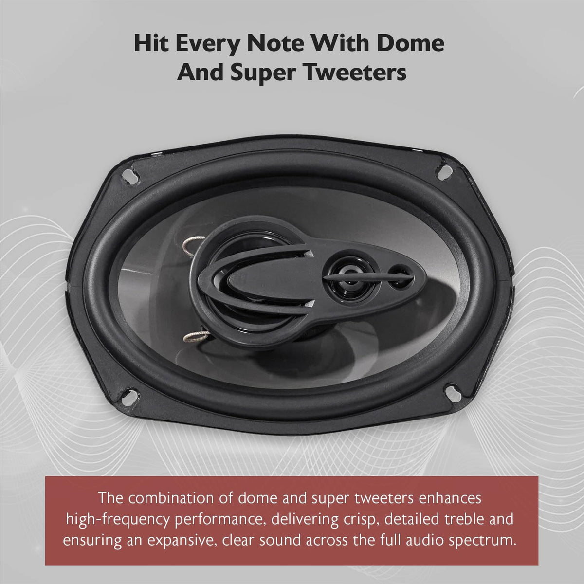 Rockville RV69.4A triple tweeter array detail highlighting crisp high-frequency clarity