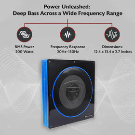 Rockville RW10CA built-in amplifier enables compact, adjustable tuning for clean output