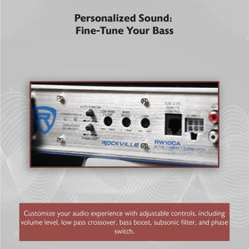 Rockville RW10CA high-level inputs with auto turn-on simplify OEM integration