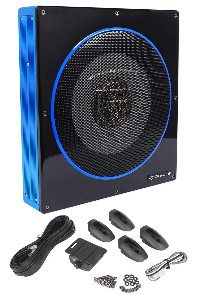 Rockville RW10CA slim design under-seat for compact cars—save space while delivering bass