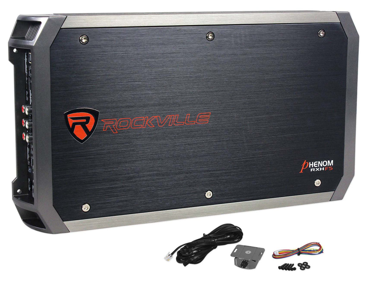 Rockville RXH-F5 front panel for quick controls and easy installation.