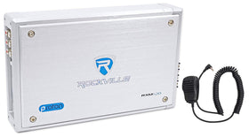 Rockville RXM-S20 front view highlighting its compact design for tight boat spaces.