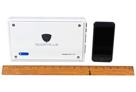 Rockville RXM8BTW 190W x 4 bridged mode powers subs with clean output.