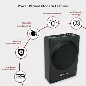 Rockville Slim under-seat subwoofer 3-inch thickness saves cabin space while preserving bass.