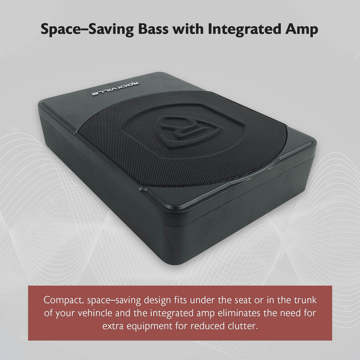 Rockville SS10P built-in amplifier exposed highlighting simplified wiring