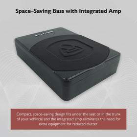 Rockville SS10P built-in amplifier exposed highlighting simplified wiring