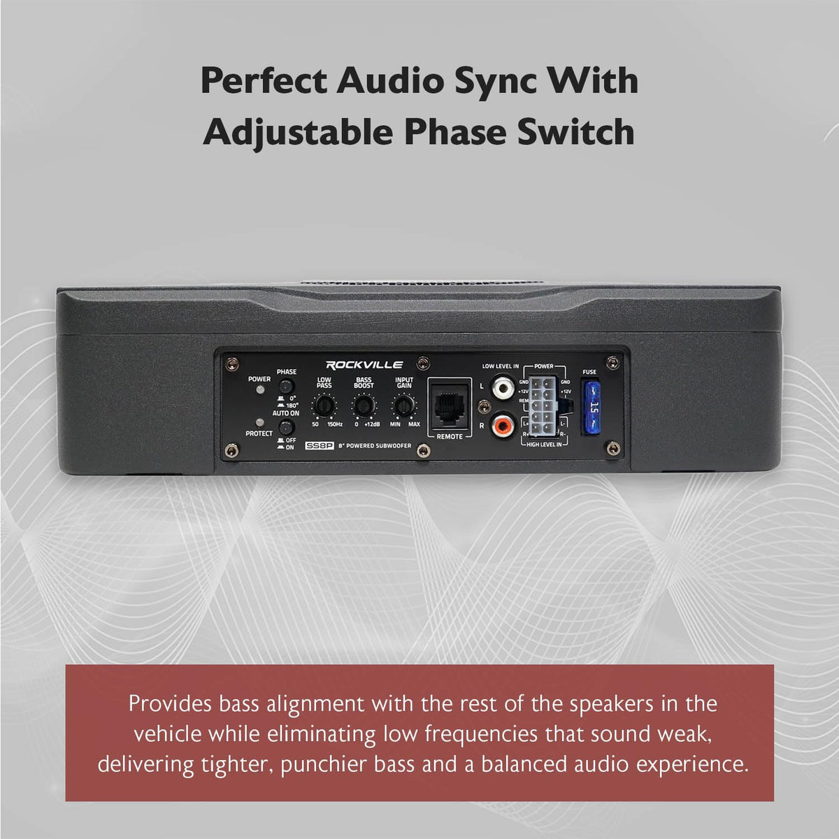 Rockville SS8P compact-fit under-seat saves trunk space while adding bass