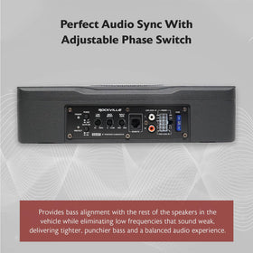 Rockville SS8P compact-fit under-seat saves trunk space while adding bass
