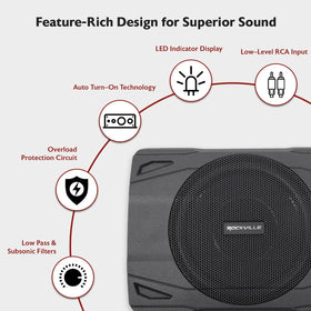 Rockville SS8P delivers rich low-end with adjustable bass and low-pass controls