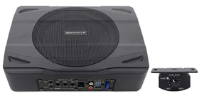 Rockville SS8P under-seat subwoofer front view delivering compact, powerful bass for cars