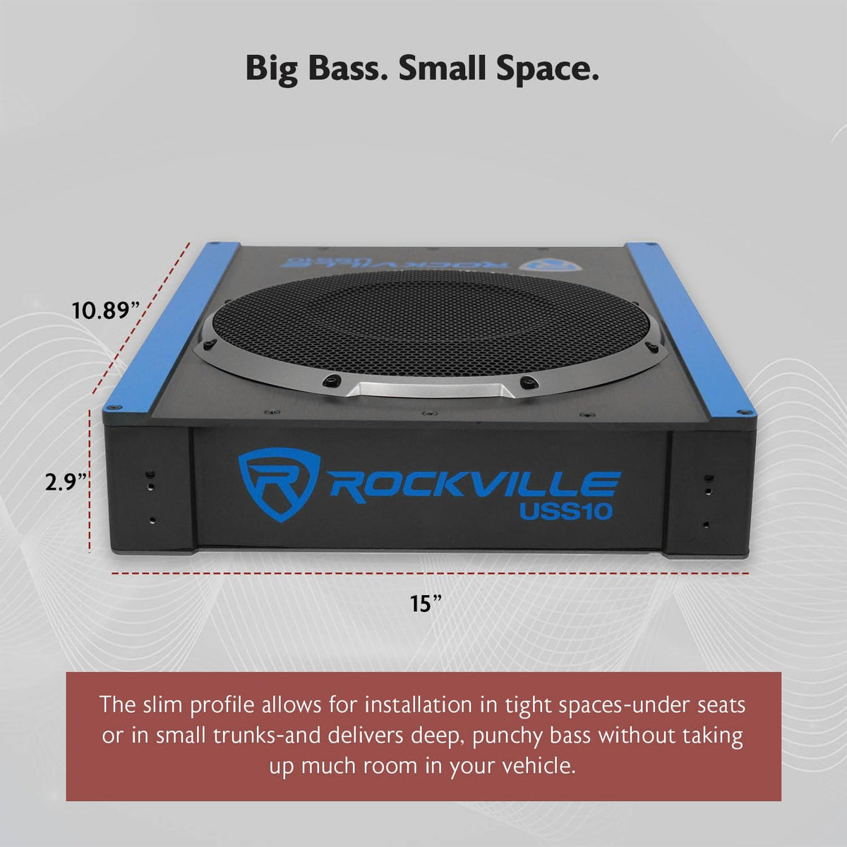 Rockville USS10 built-in amplifier simplifies integration with factory or aftermarket systems.