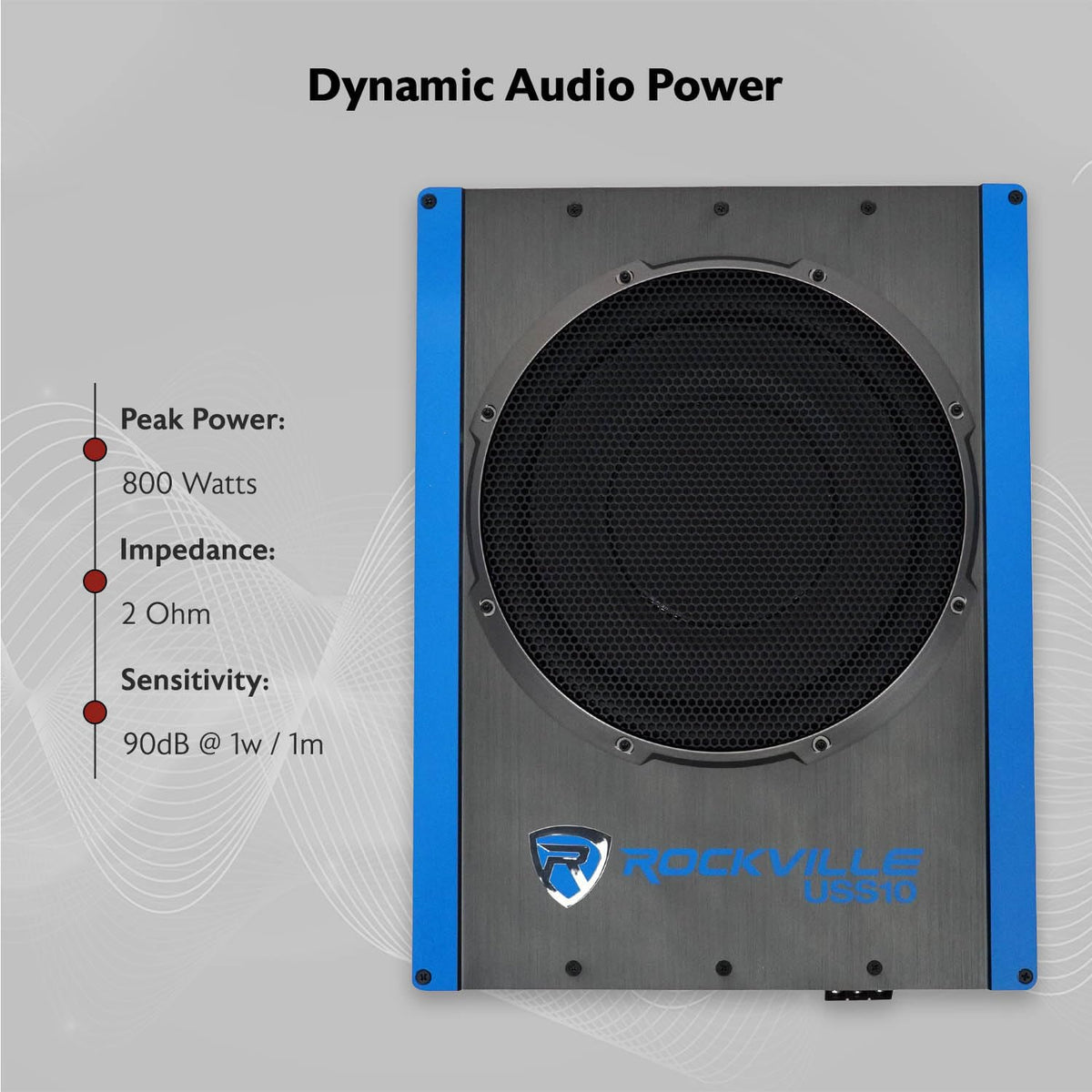 Rockville USS10 compact profile fits under most seats for flexible installation.