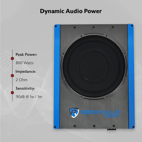 Rockville USS10 compact profile fits under most seats for flexible installation.